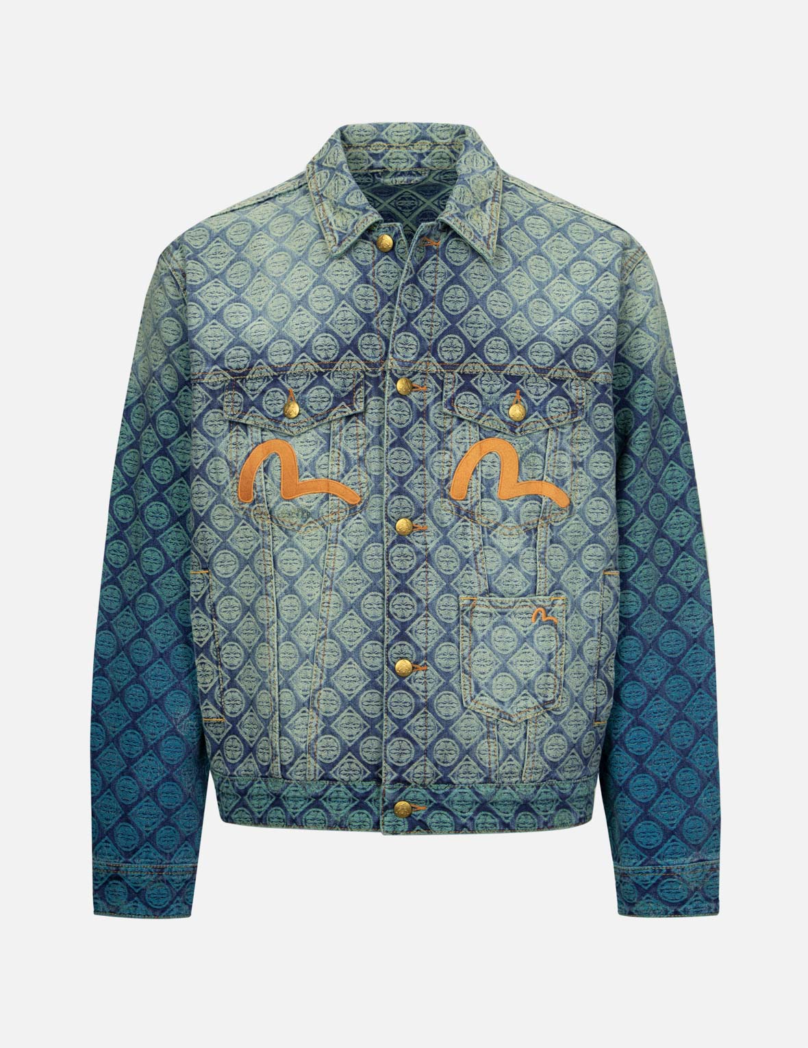 Evisu - Gradient Kamon Jacquard Denim Jacket