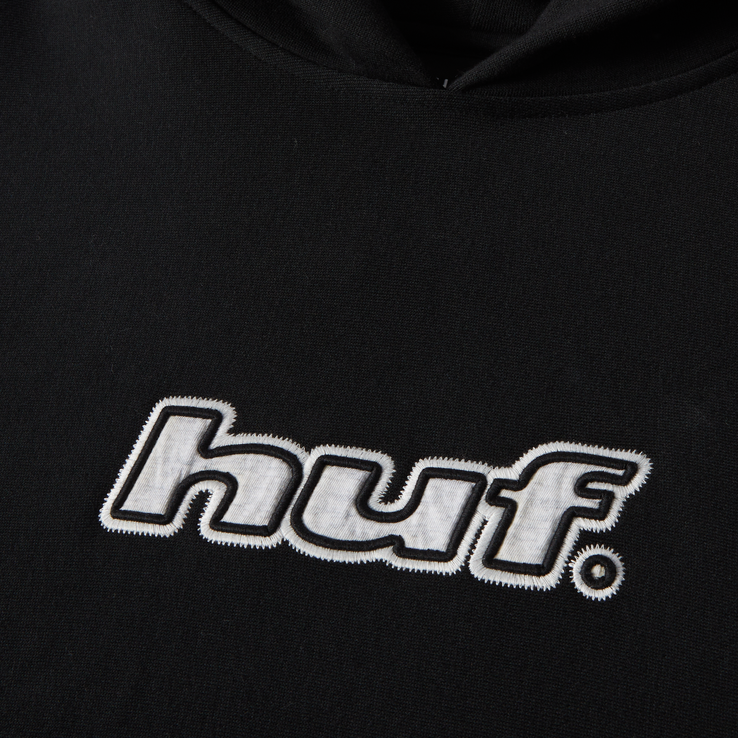 HUF - Logo Appliqué Hooded Fleece | Black