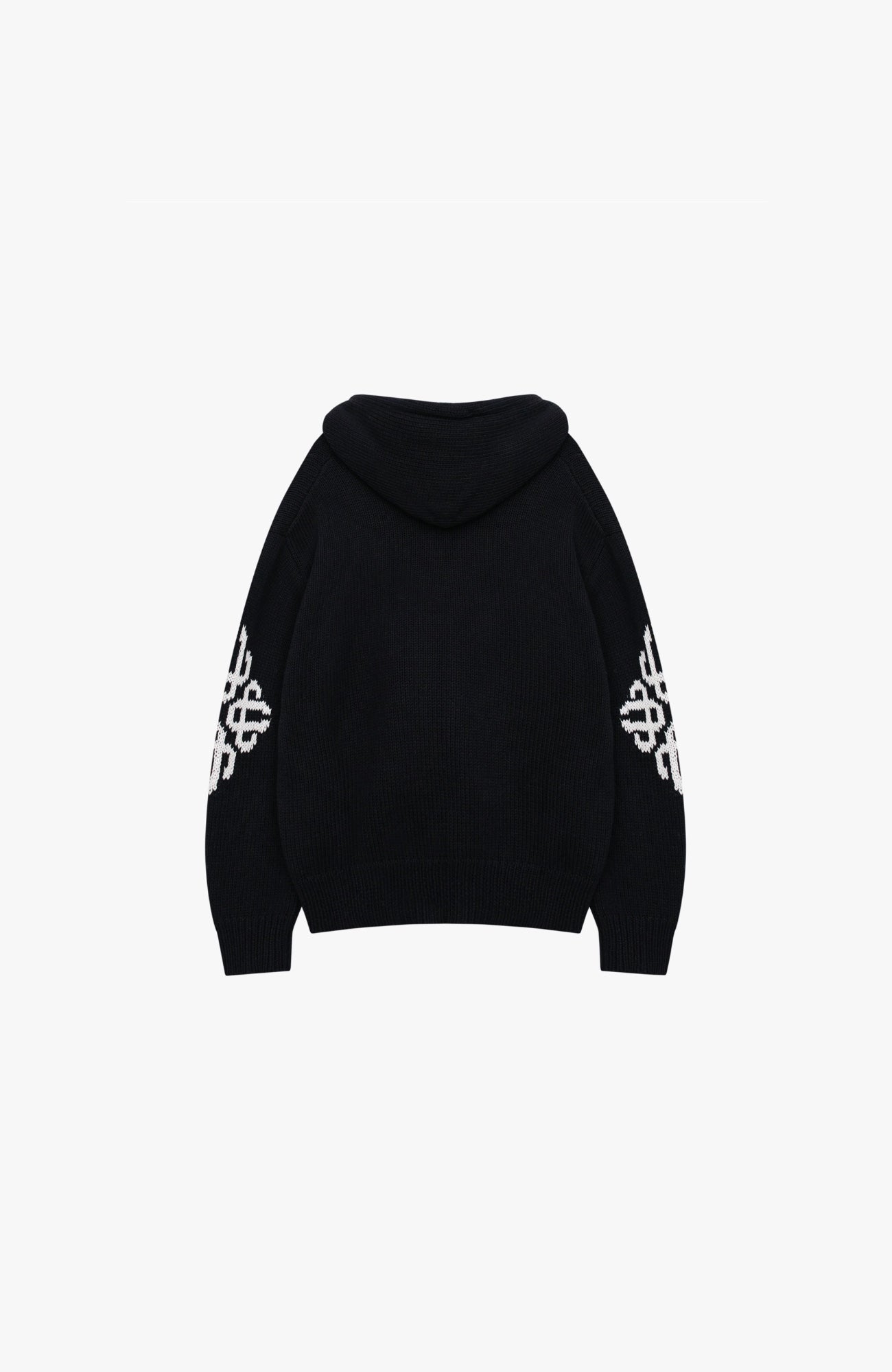 Couture Club - Chunky Knit Emblem Hoodie | Black