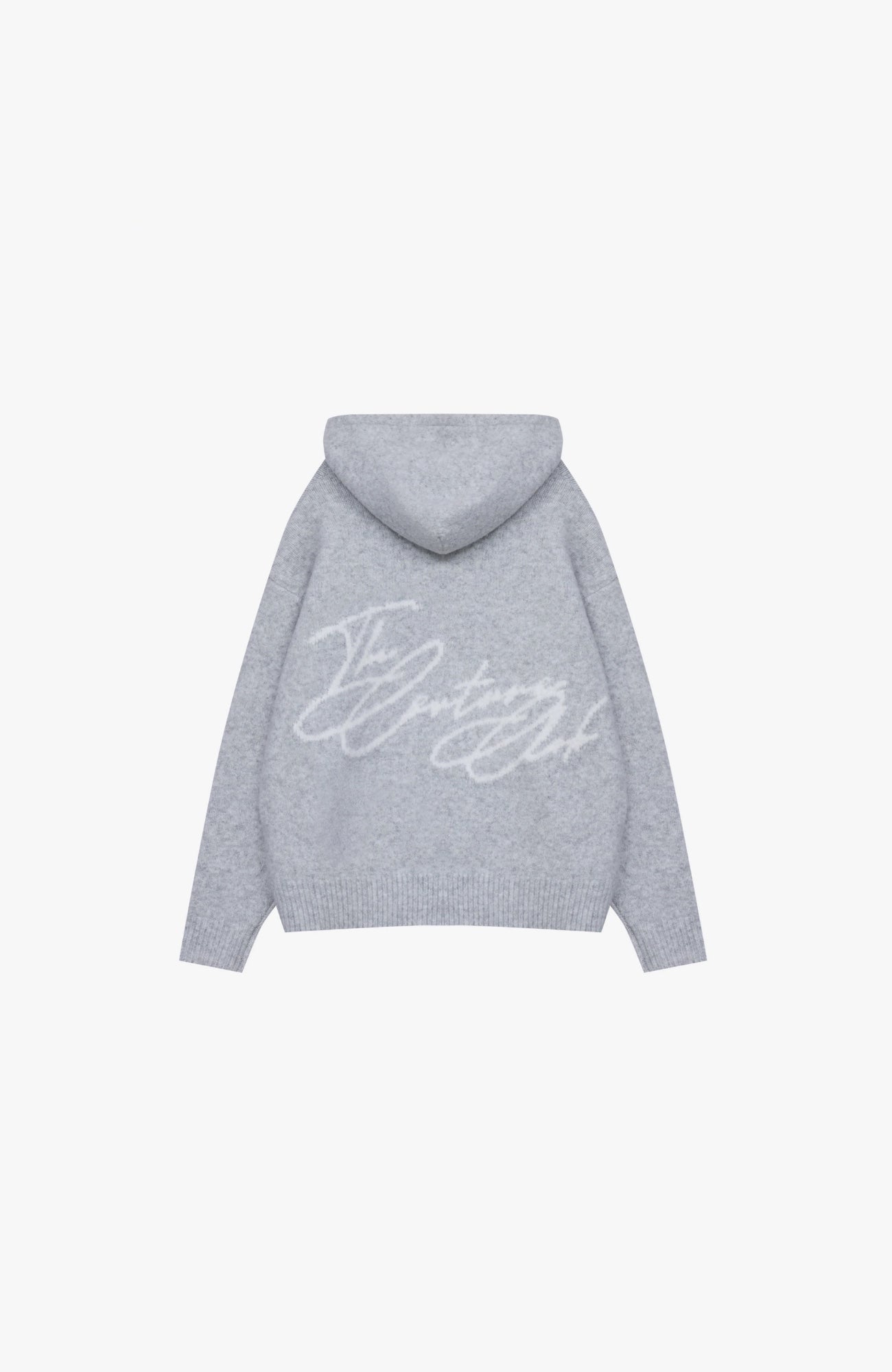 Couture Club - Script Logo Knitted Hoodie | Grey