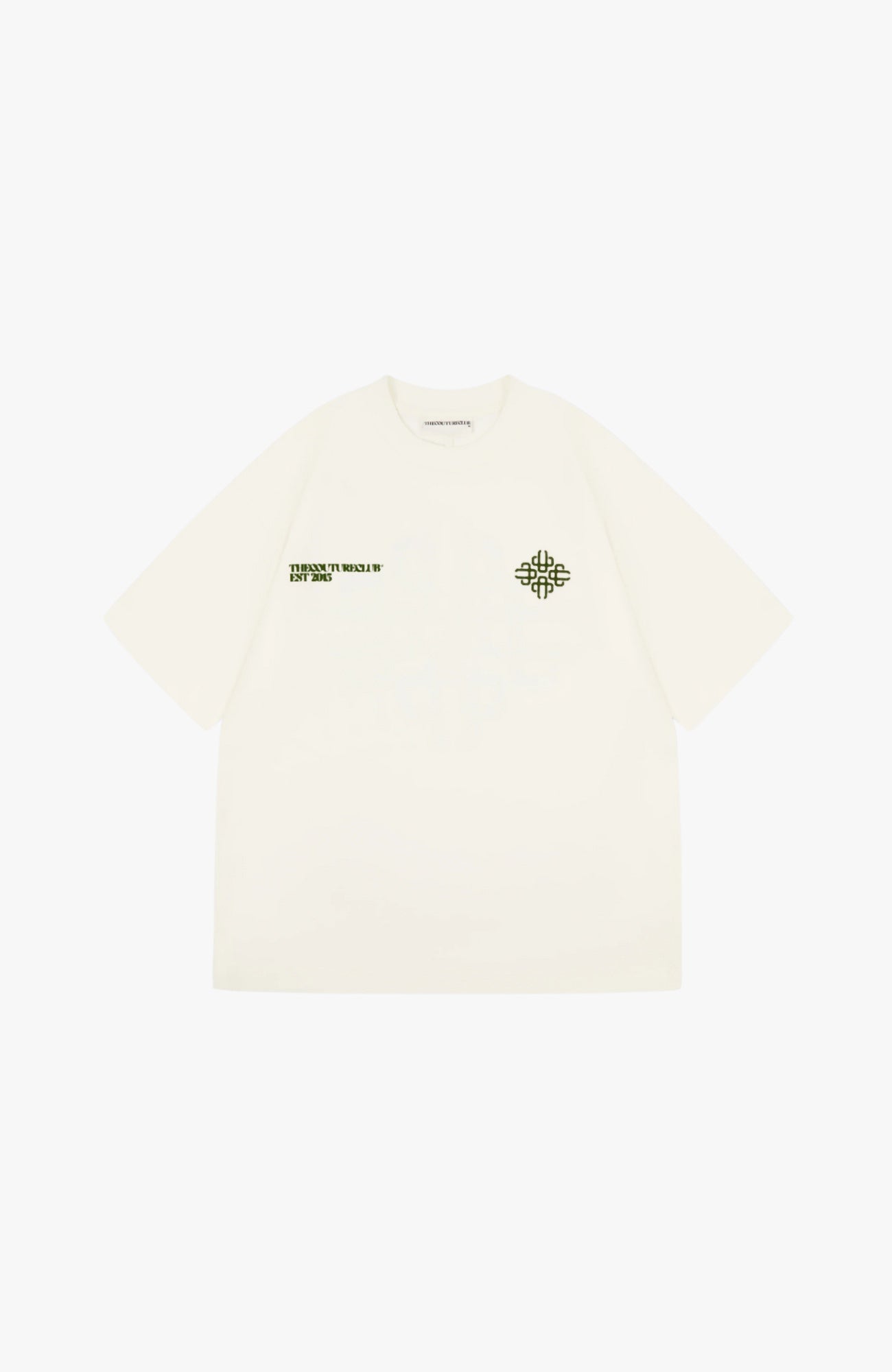 Couture Club - Blurred Graphic Emblem Tee | Khaki & Off White