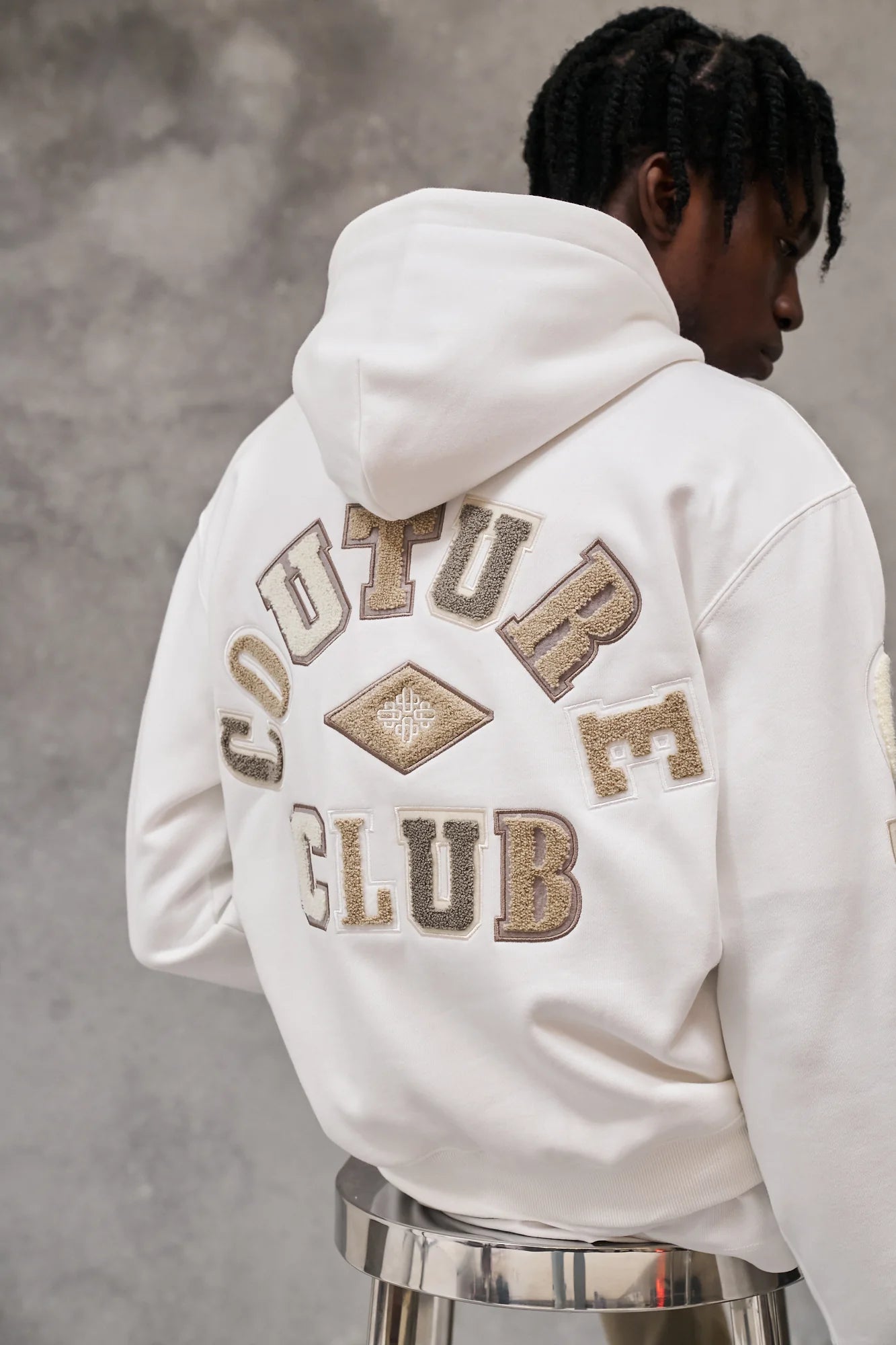 Couture Club - Multibadge Chenille Hoodie | Off White