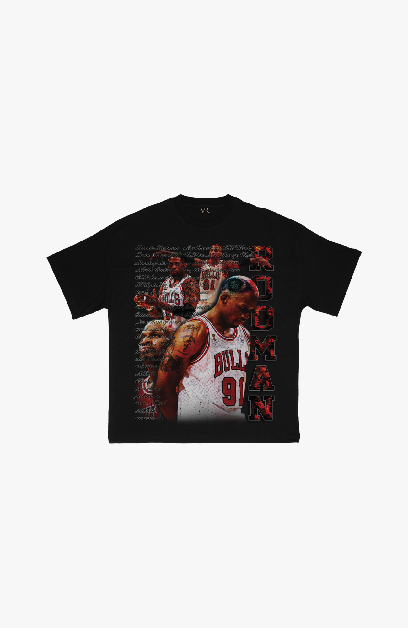 Raíces vintage - Camiseta 'Rodman' | Negro