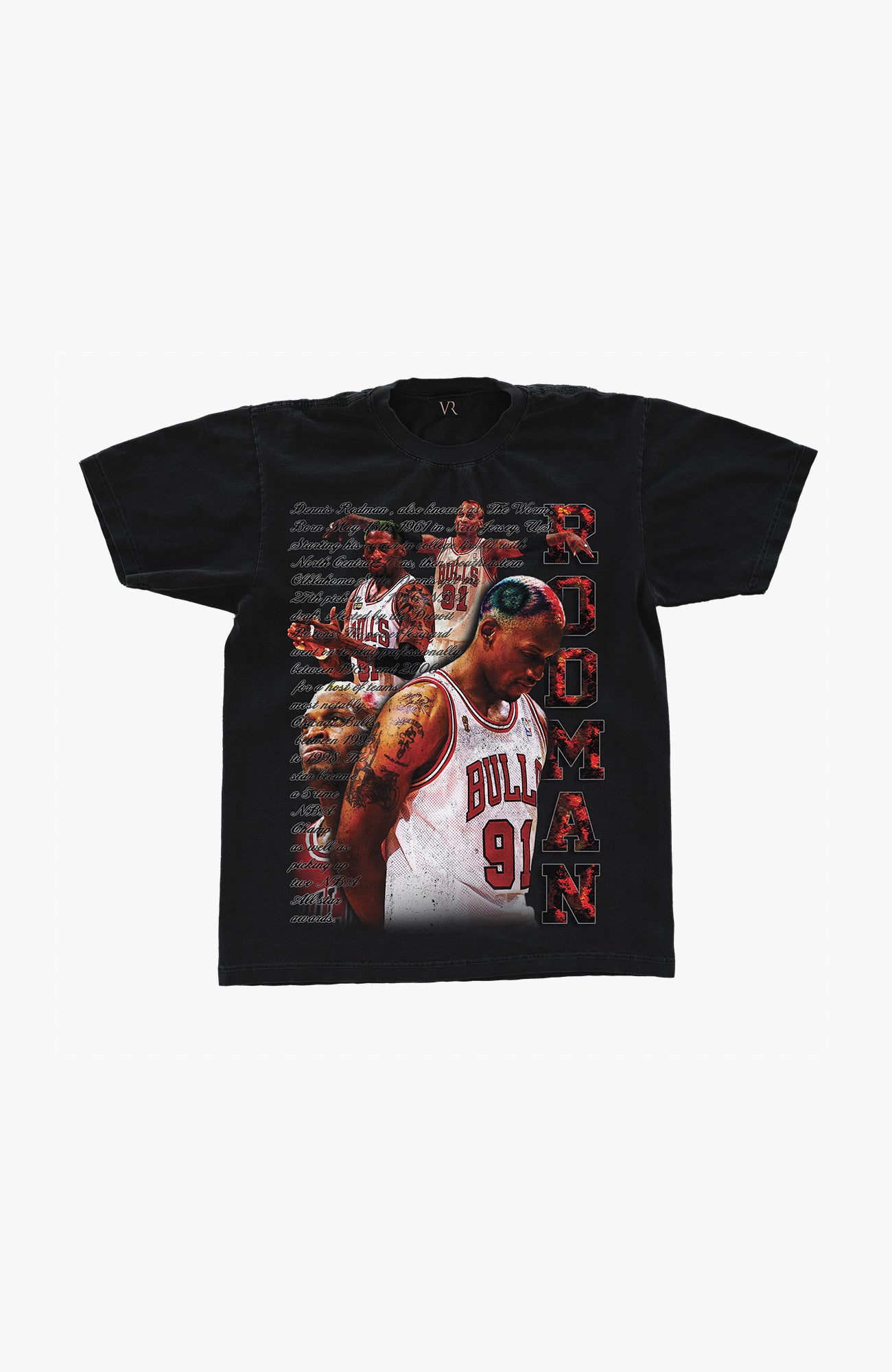 Raíces vintage - Camiseta 'Rodman' | Negro