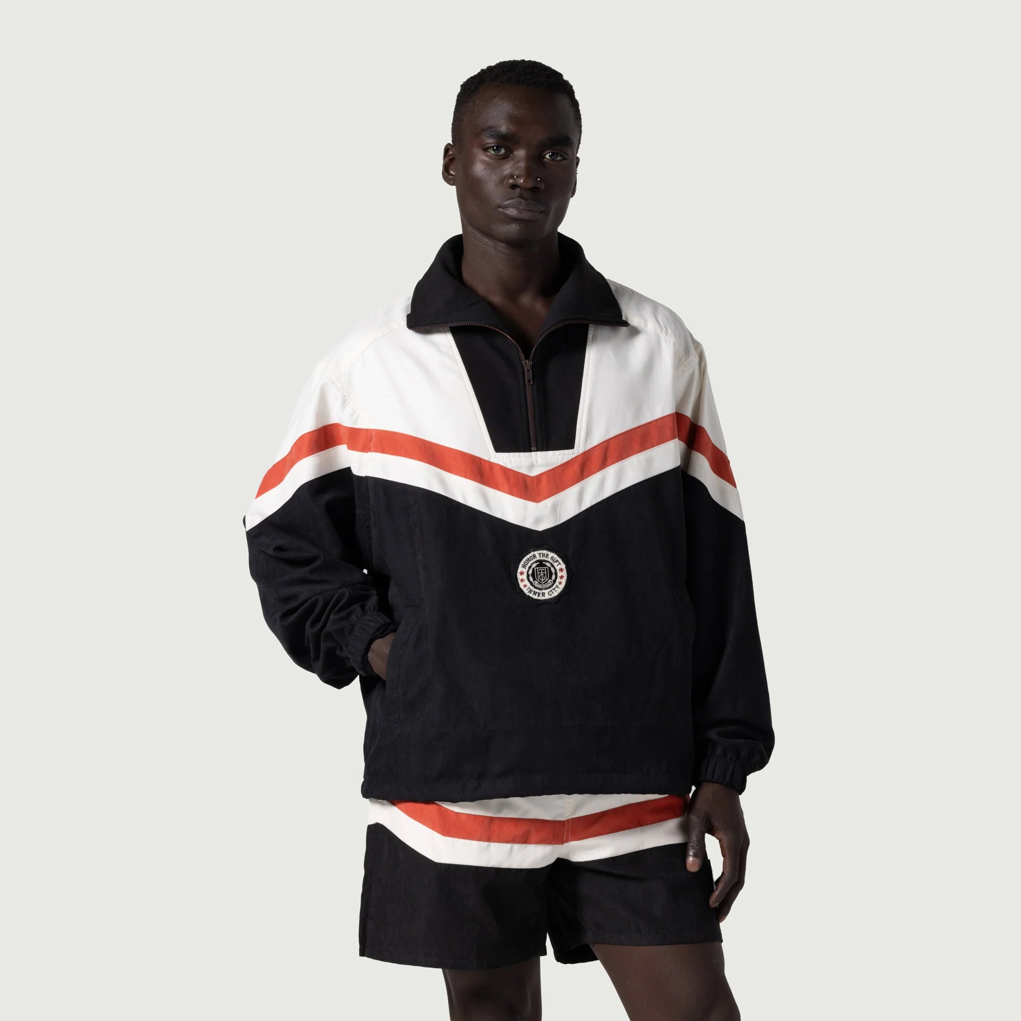 Honor The Gift - Brushed Poly Track Anorak | Black